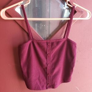 Burgundy Crop Top